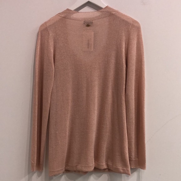 Escada Sumaira Desert Rose Shimmering Double-Layered Lurex-Knit Tunic - Picture 2 of 9